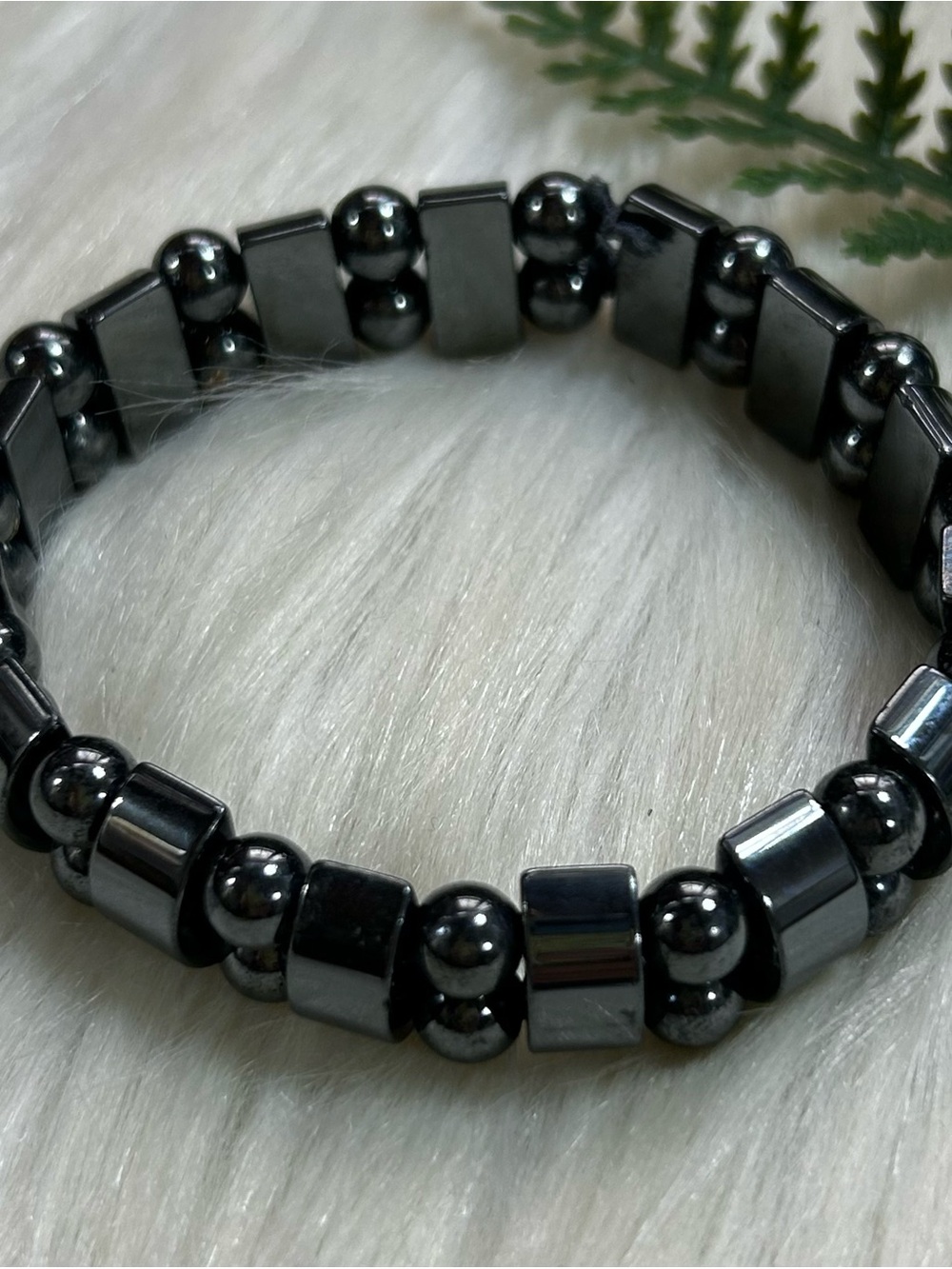 Hematite Beaded Stretch Bracelet
